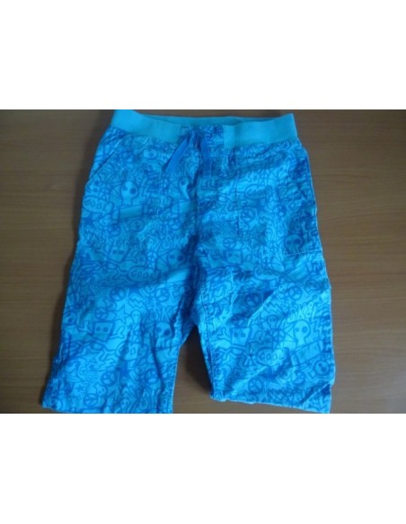 Pantaloni H&M albastri cu imprimeu si inchidere cu snur