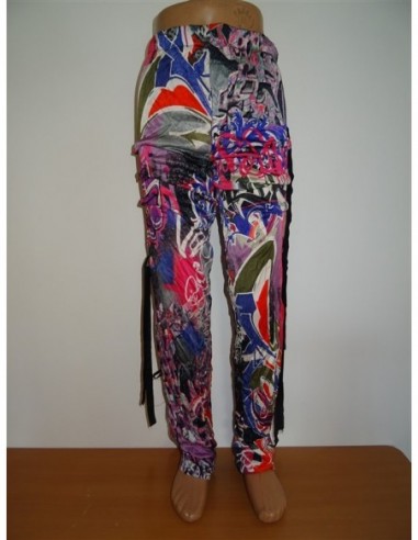 Pantalon multicolor dama cu bretele...