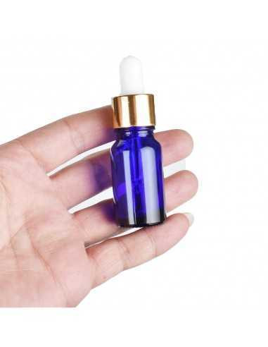 Recipient cosmetic sticla albastra cu pipeta -10ml