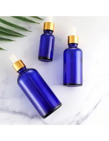 Recipient cosmetic sticla albastra cu pipeta -10ml