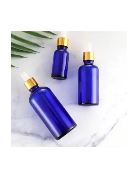 Recipient cosmetic sticla albastra cu pipeta -10ml