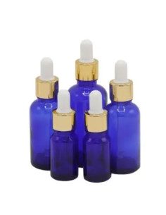 Recipiente sticla albastra, cu pipeta, set