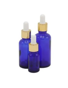 Set 3 sticlute albastre pentru uleiuri esentiale