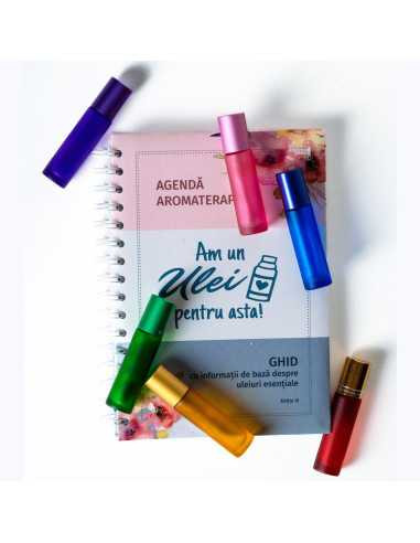 Agenda si ghid pentru uleiuri esentiale + 6 sticlute roll-on de 10ml