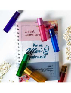 Agenda si ghid pentru uleiuri esentiale + 6 sticlute roll-on de 10ml 2