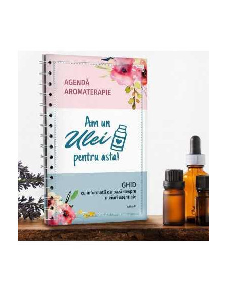Agenda si ghid pentru uleiuri esentiale + 6 sticlute roll-on de 10ml