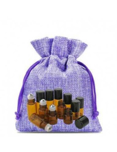 Saculet textil mov set 5 buc 2