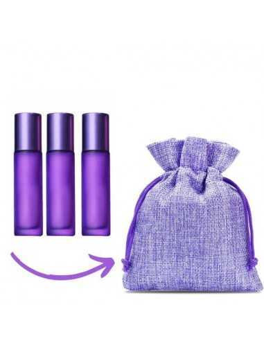 Saculet textil mov set 5 buc