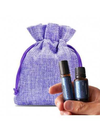 Saculet textil mov set 5 buc