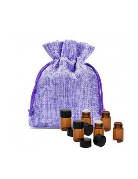 Saculet textil mov set 5 buc