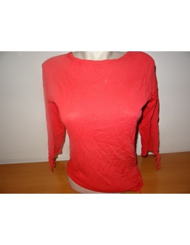 Bluza rosie tricot cu maneca 3 sferturi si snur