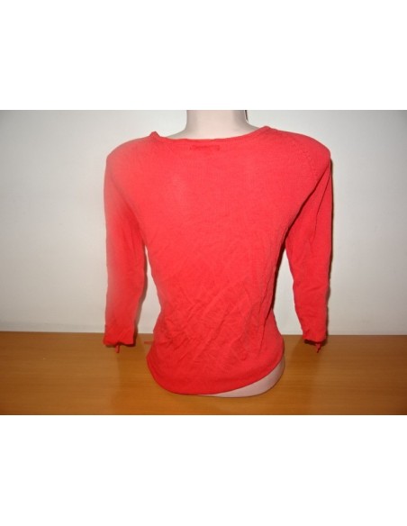 Bluza rosie tricot cu maneca 3 sferturi si snur