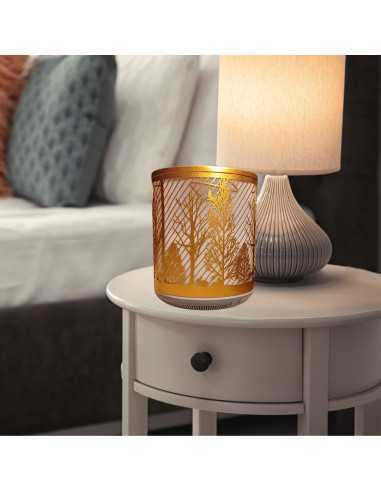 Aromadifuzor elegant, cu design aurit și motive naturale