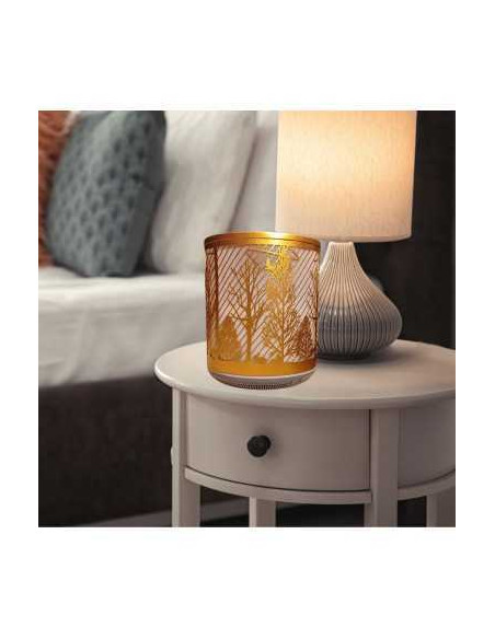 Aromadifuzor elegant, cu design aurit și motive naturale