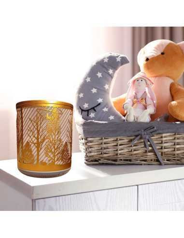 Aromadifuzor elegant, cu design aurit și motive naturale