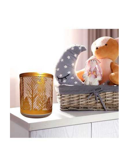 Aromadifuzor elegant, cu design aurit și motive naturale