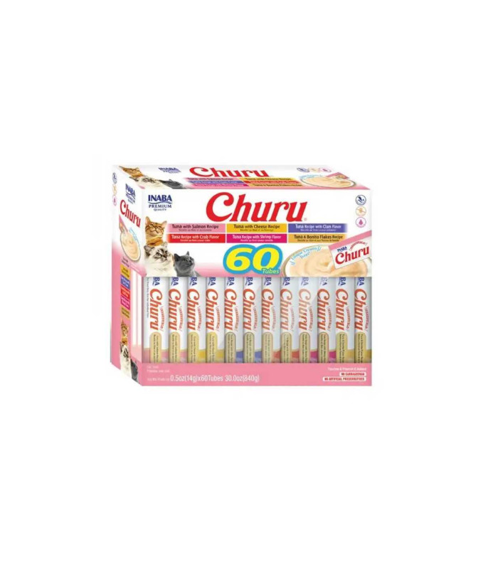 Churu Varieties Tuna 60x14g Recompense cremoase pentru pisici cu ton