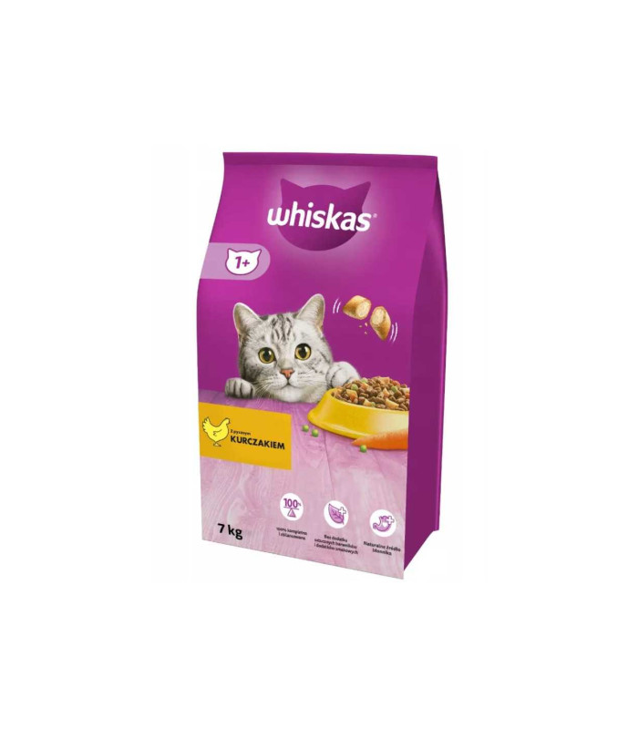 WHISKAS Hrana uscata pentru pisici adulte cu Pui 7kg