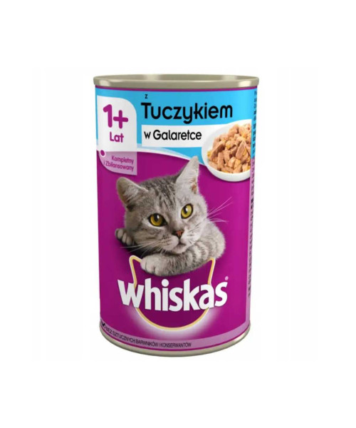 WHISKAS, Hrana umeda pentru pisici cu ton in aspic 400g