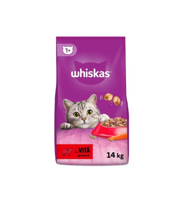 WHISKAS, Hrana uscata pisici adulte cu Vita, 14kg