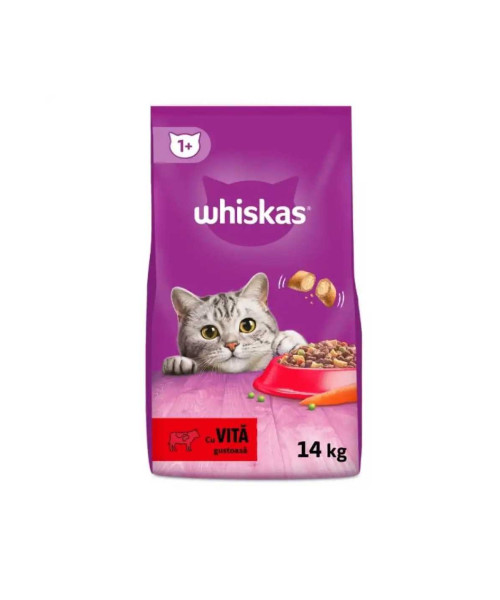 WHISKAS, Hrana uscata pisici adulte cu Vita, 14kg