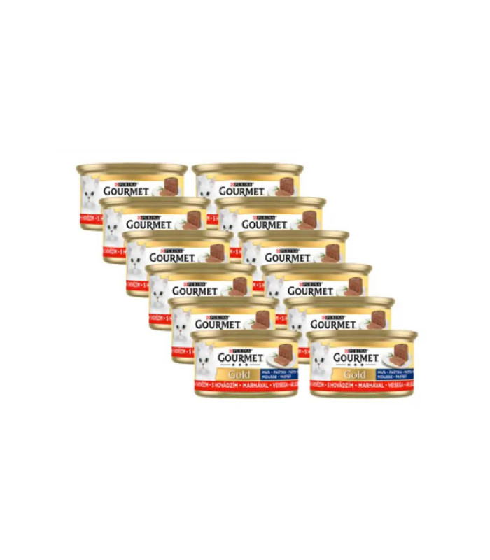 Purina Hrana umeda pentru pisici Gourmet Gold, Mousse Vita 12 X 85g