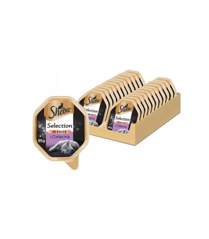 Hrana umeda Sheba, set conserve pentru pisici, Vitel in sos, 22 X 85g