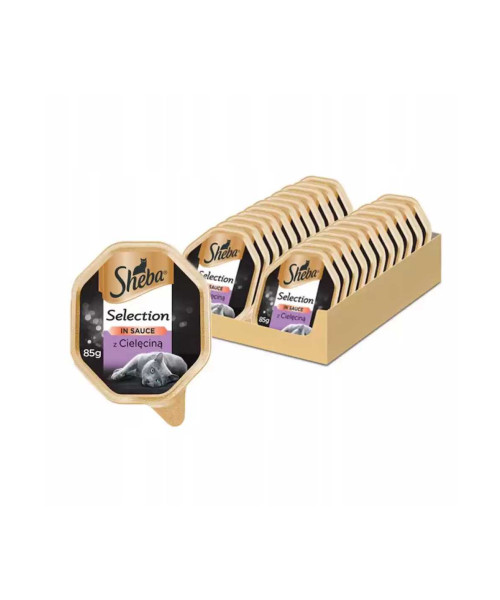 Hrana umeda Sheba, set conserve pentru pisici, Vitel in sos, 22 X 85g