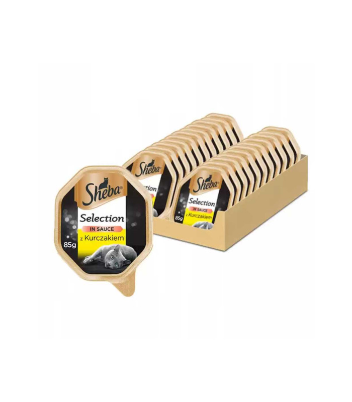 Hrana umeda Sheba, set conserve pentru pisici, Pui in sos, 22 X 85g