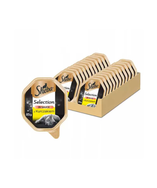 Hrana umeda Sheba, set conserve pentru pisici, Pui in sos, 22 X 85g