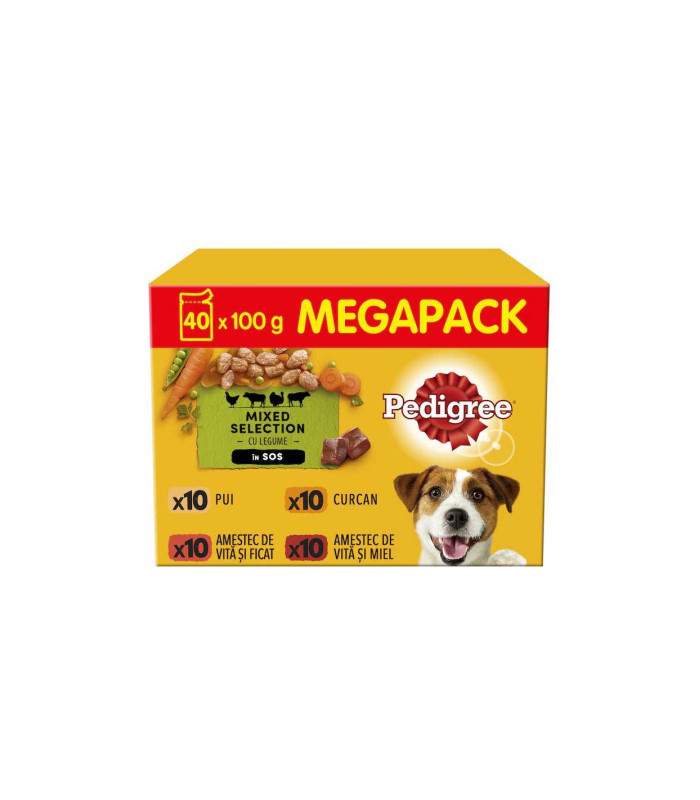 Pedigree Adult Selectii Mixte cu legume in Sos plicuri 40x100g