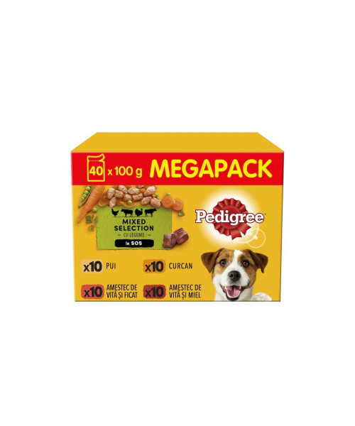 Pedigree Adult Selectii Mixte cu legume in Sos plicuri 40x100g