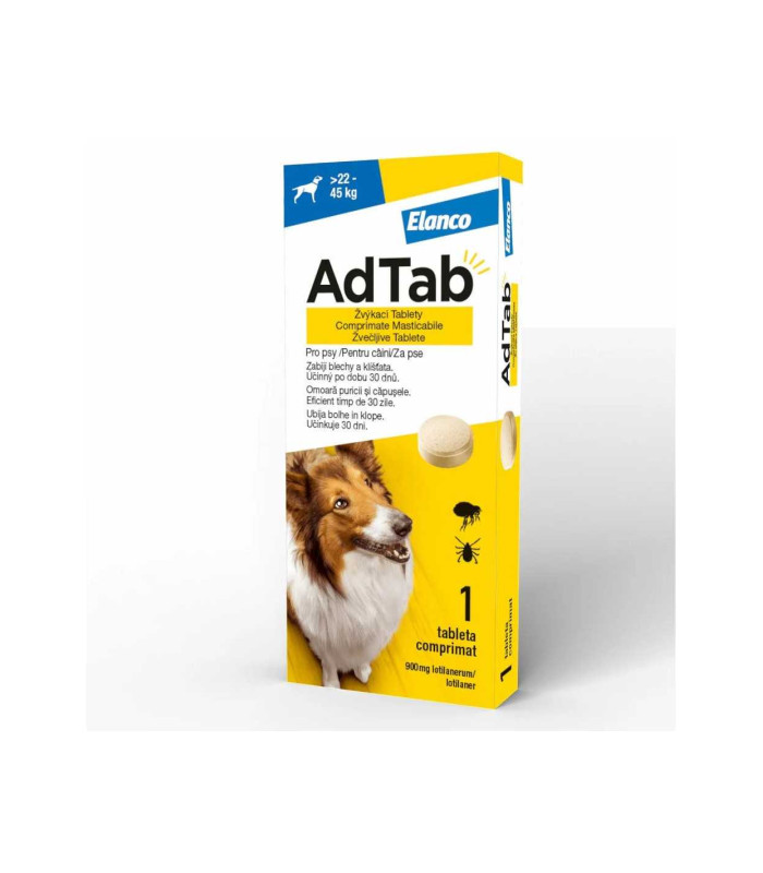 AdTab Dog 900 mg pentru caini 22-45 kg , 1 tableta