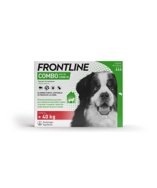 Frontline Combo Spot On XL pentru caini, peste 40kg , 3 pipete