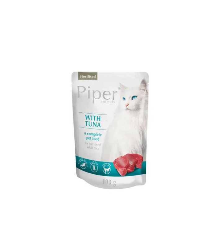 Piper Hrana Umeda pentru Pisici Sterilizate, cu Ton plic SET 10x100 g