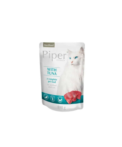 Piper Hrana Umeda pentru Pisici Sterilizate, cu Ton plic SET 10x100 g