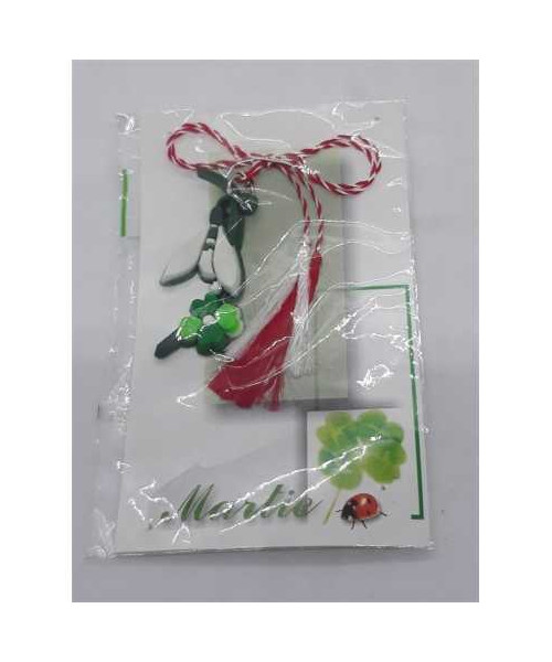 Martisor cu ghiocel si trifoi din cauciuc