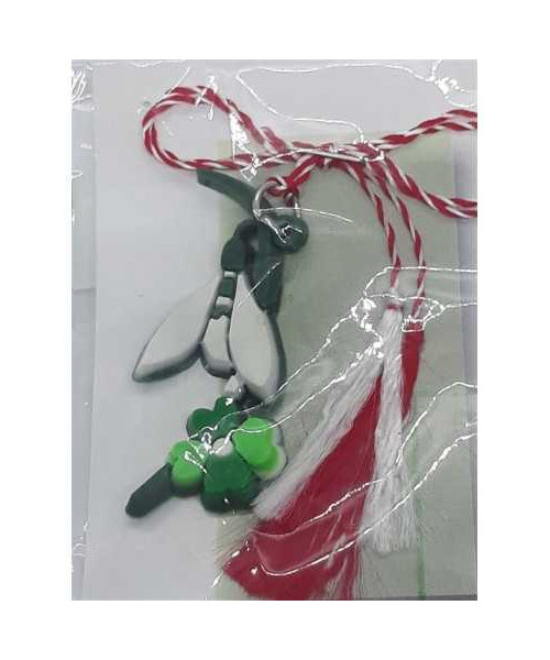Martisor cu ghiocel si trifoi din cauciuc