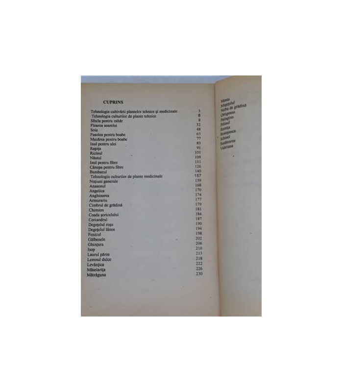 Cultura plantelor tehnice si medicinale, M. Gradila