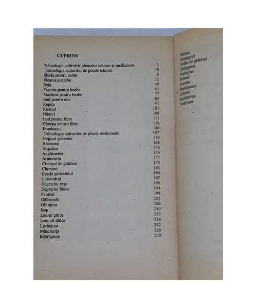 Cultura plantelor tehnice si medicinale, M. Gradila