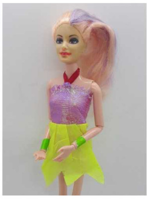 Papusica cu parul roz si sufite mov