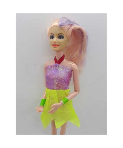 Papusica cu parul roz si sufite mov