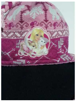 Caciula pntru fetite roz Barbie 2