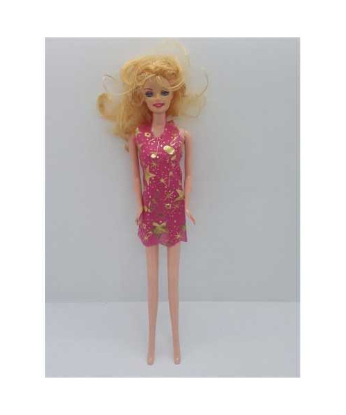 Papusica cu rochita roz cu stelute