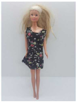 Papusa cu parul lung si sarafan cu floricele Simba 2