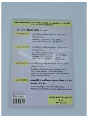 Matematica Exercitii si probleme pentru clasa 8 partea 1 Algebra si Geometrie 2