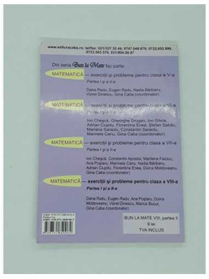 Matematica Exercitii si probleme pentru clasa 8  partea 2  Algebra si Geometrie 2