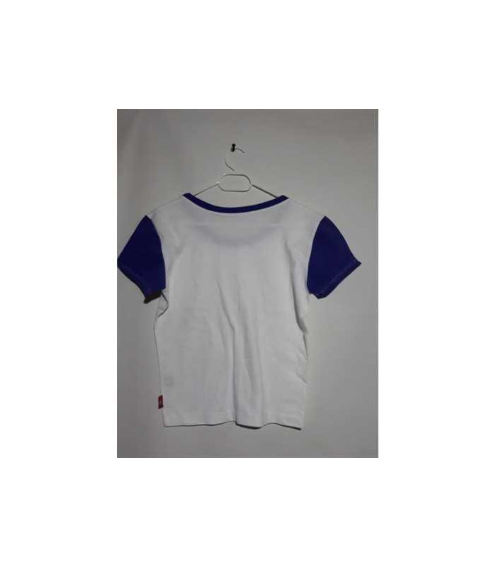 Tricou dama cu maneca scurta culoare alb cu albastru