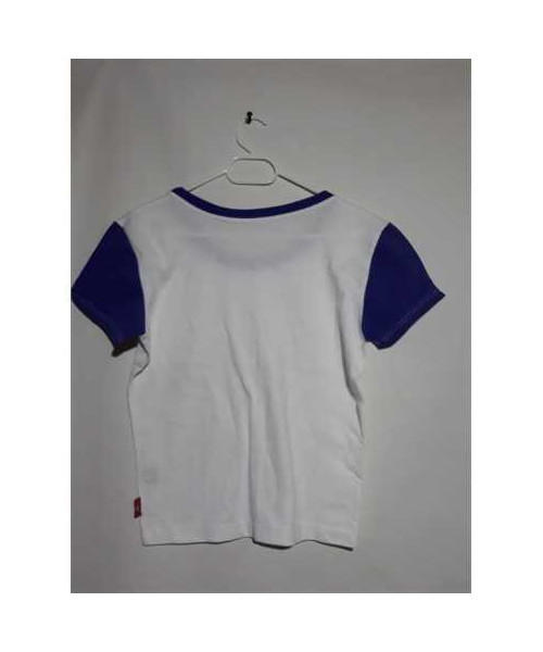 Tricou dama cu maneca scurta culoare alb cu albastru