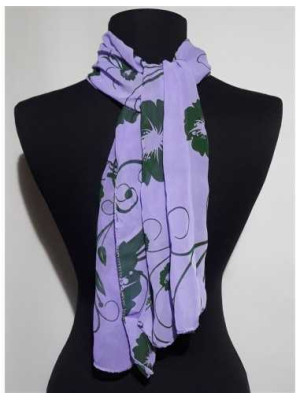 Esarfa mov cu floricele pentru fetite 2